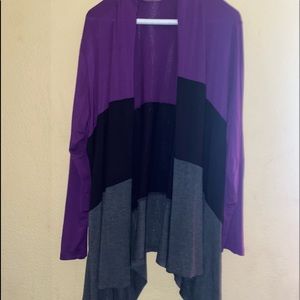 Beverly drive purple grey black plus size cardigan 3x